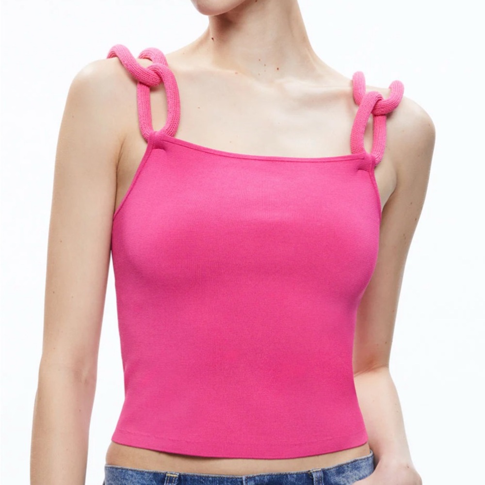 Alice + Olivia Pink Gretel Crop Tank Top
